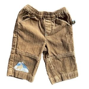 Gymboree Brown Pull On Courduroy Yak Embroidered Pants Baby Size 3-6 Months